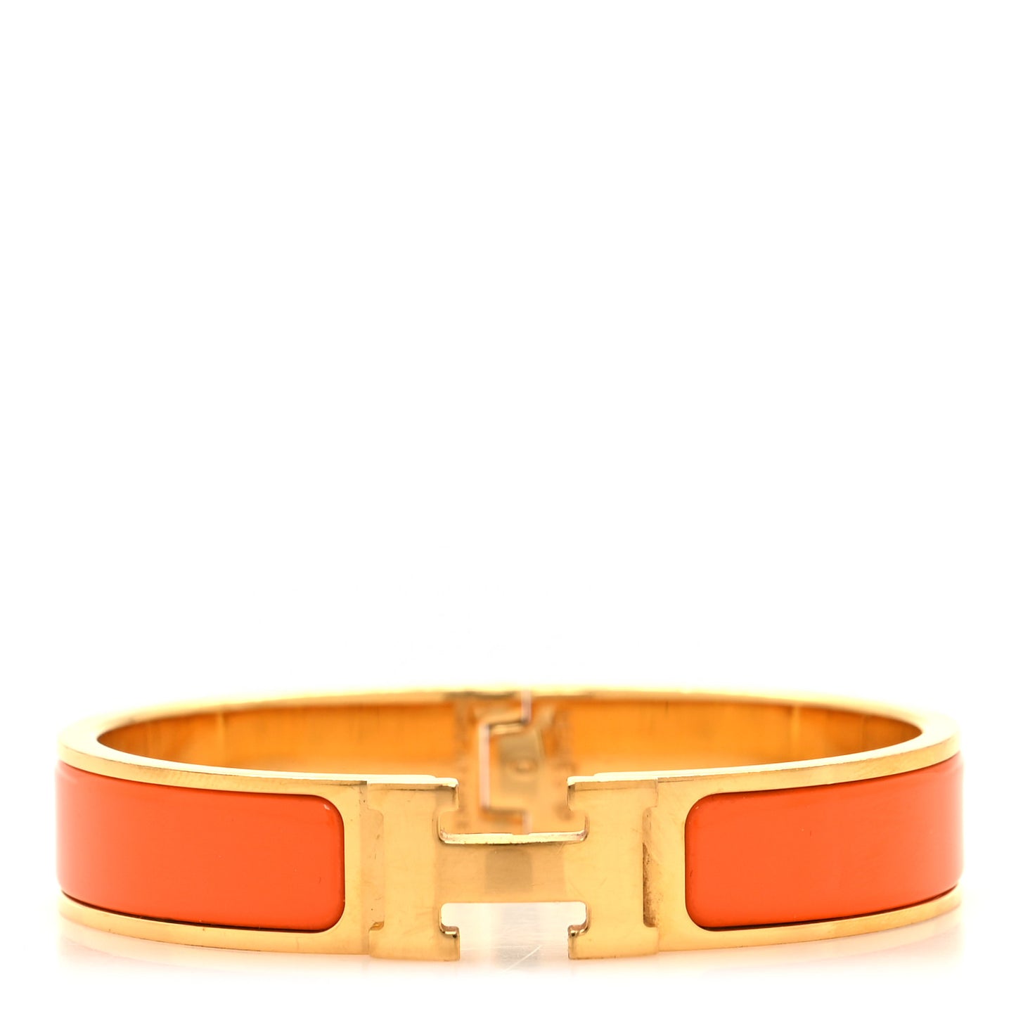 Enamel Narrow Clic Clac H Bracelet PM Orange
