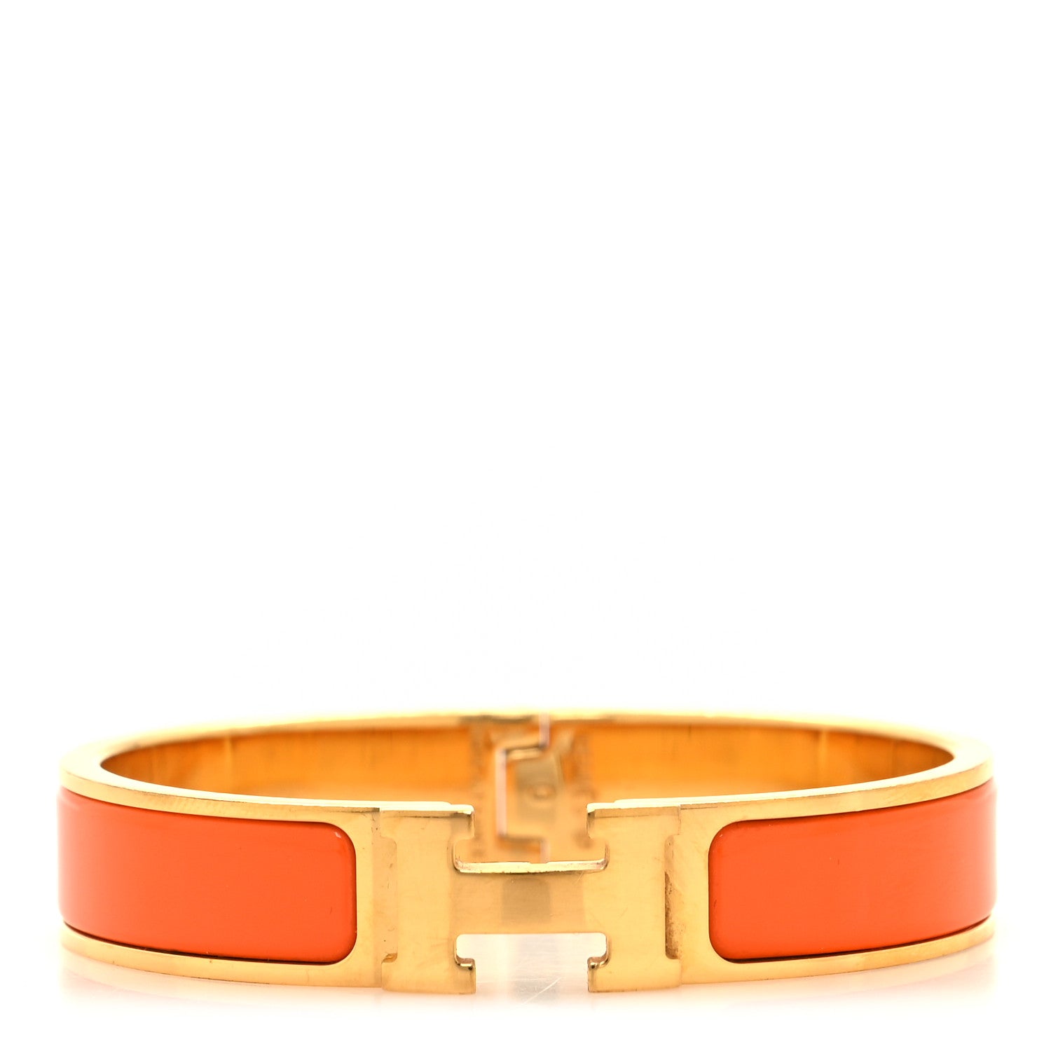 Hermes Enamel Narrow Clic Clac H Bracelet PM Orange 1 of 4