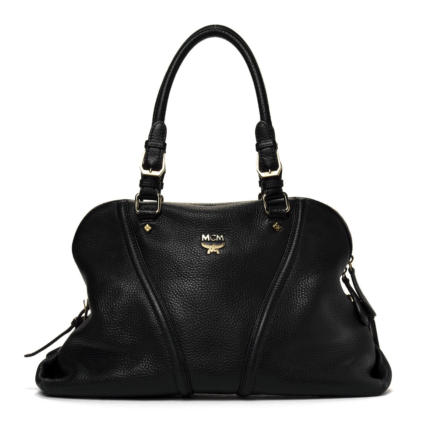 Grained Calfskin Shoulder Bag Black
