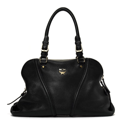 MCM Grained Calfskin Shoulder Bag Black 1 of 9