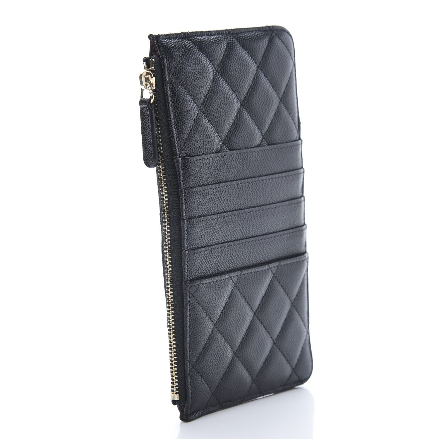 Chanel Caviar Quilted Classic Flat Wallet Pouch Black 3 of 8