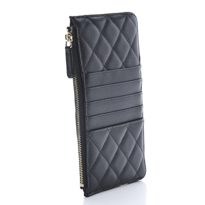 Chanel Caviar Quilted Classic Flat Wallet Pouch Black 3 of 8