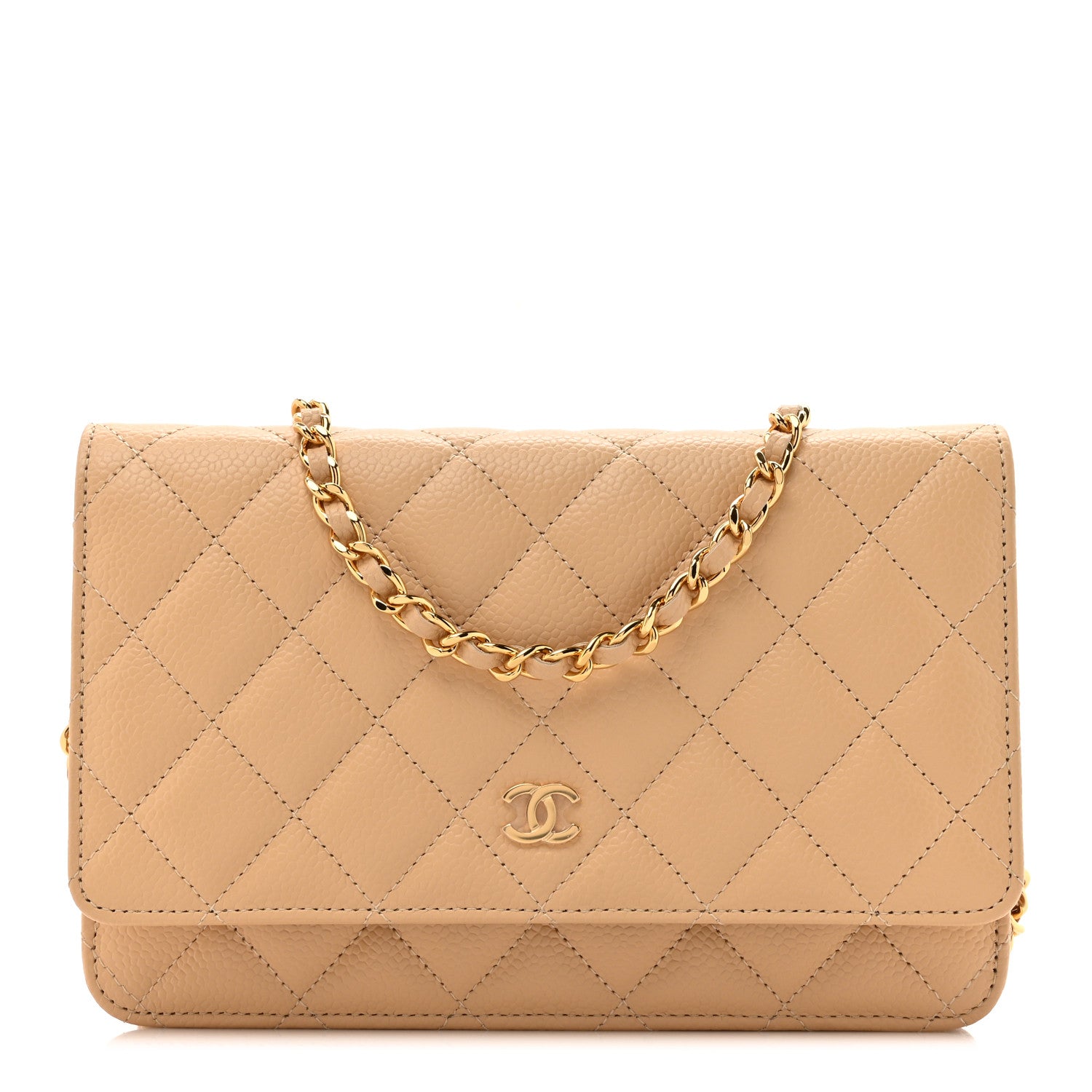 Chanel Caviar Quilted Wallet on Chain WOC Beige Clair 1 of 11