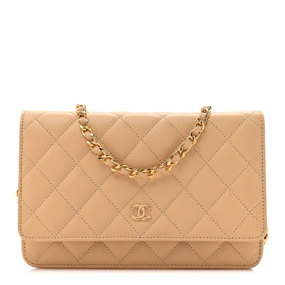 Chanel Caviar Quilted Wallet on Chain WOC Beige Clair 1 of 11