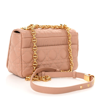 Christian Dior Grained Calfskin Cannage Small Caro Bag Rose De Vents 3 of 9