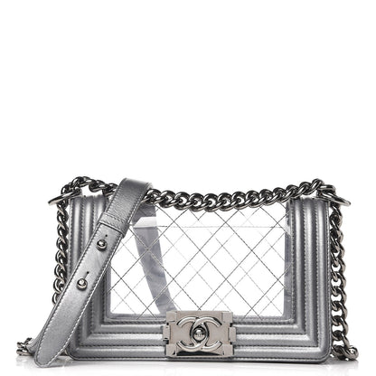 Chanel Metallic Lambskin PVC Quilted Small Boy Flap Silver 1 of 8