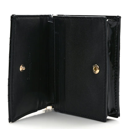 Christian Dior Patent Cannage Mini Lady Dior Gardenia Wallet Black 5 of 9