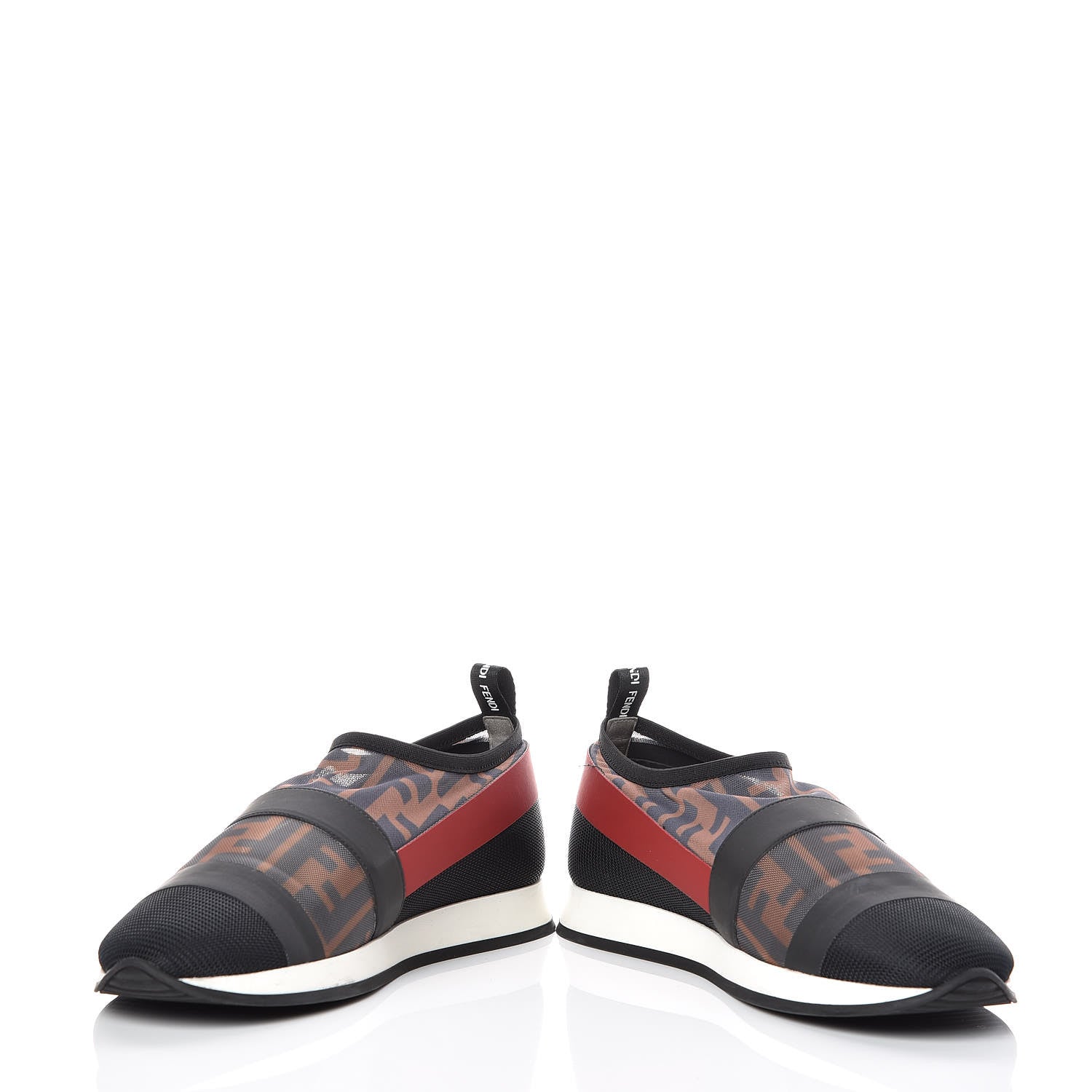 Fendi Technical Mesh FF Sneakers 38 Tobacco Red 6 of 12