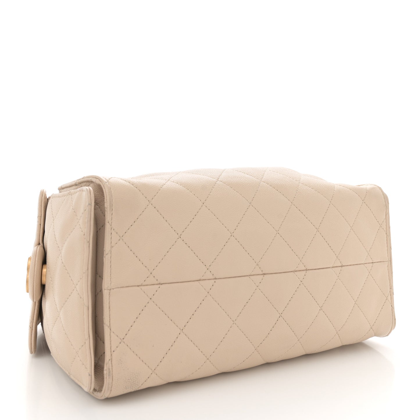 Caviar Quilted Small Chanel 25 Handbag Beige