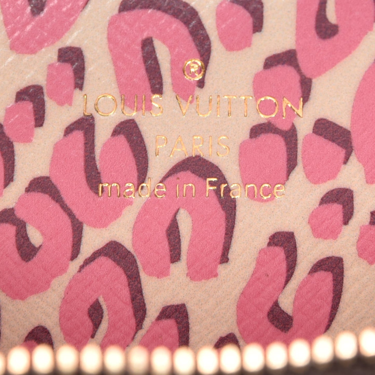 Monogram Leopard Coeur Heart Coin Purse Blanc Corail