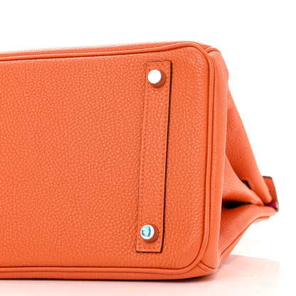 Hermes Togo Verso Birkin 30 Orange Rose Shocking 10 of 11