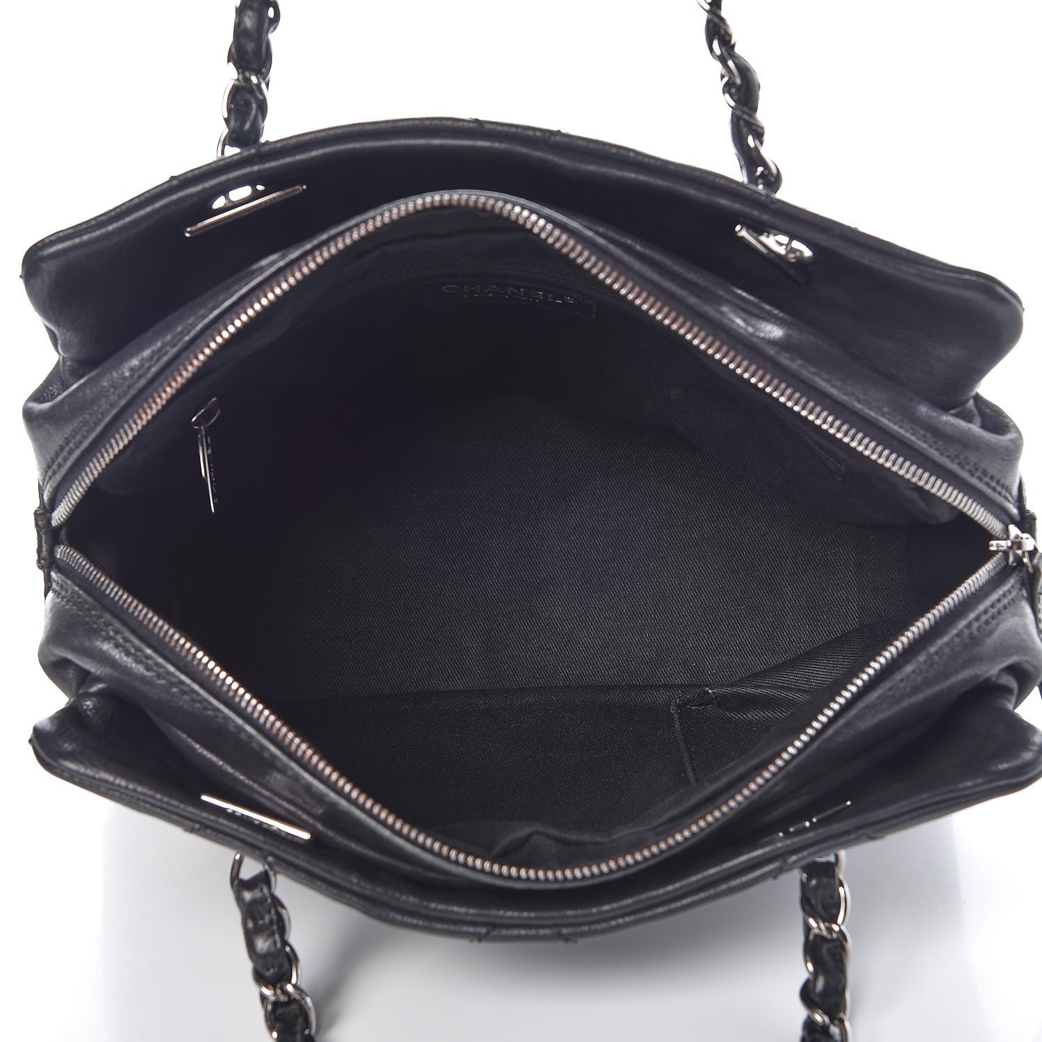 Chanel Calfskin Small Diamond Stitch Tote Black 5 of 10