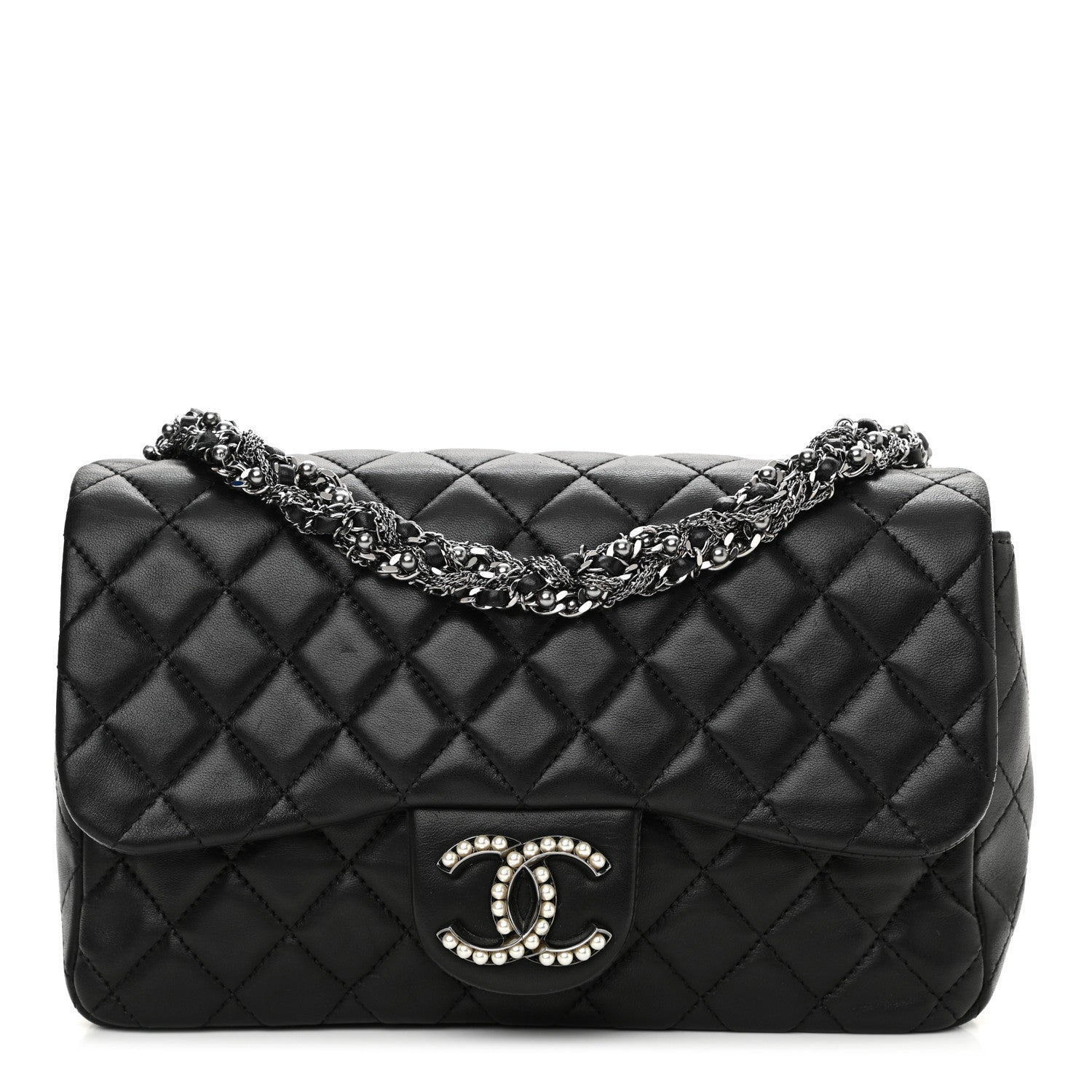 Chanel Lambskin Quilted Medium Westminster Pearl Flap Black 1 of 11