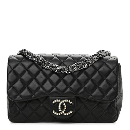 Chanel Lambskin Quilted Medium Westminster Pearl Flap Black 1 of 11