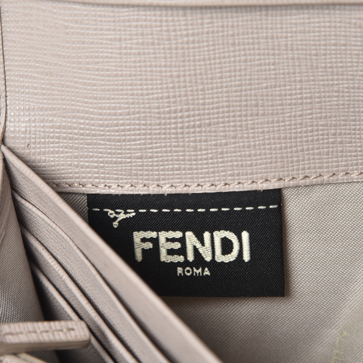 Fendi Vitello Elite Flowerland Continental Wallet Grigio Polvere 6 of 11