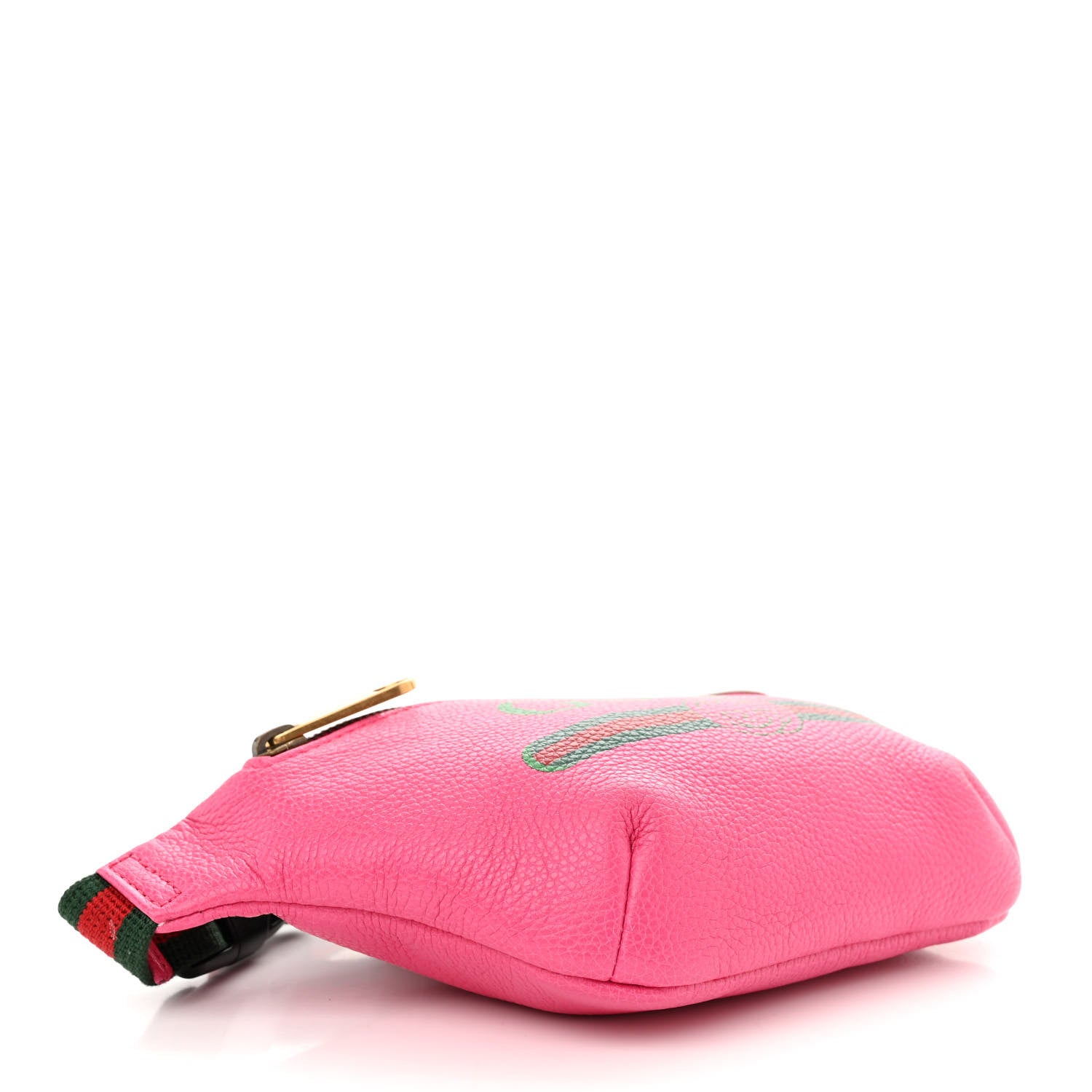 Gucci Grained Calfskin Small Logo Belt Bag Box Pink Green 4 of 10