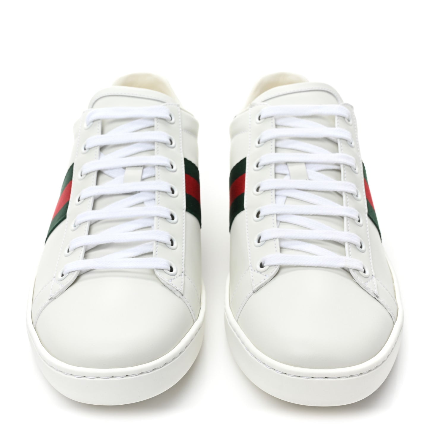 Calfskin Crocodile Web Womens Ace Sneakers 41 White Green