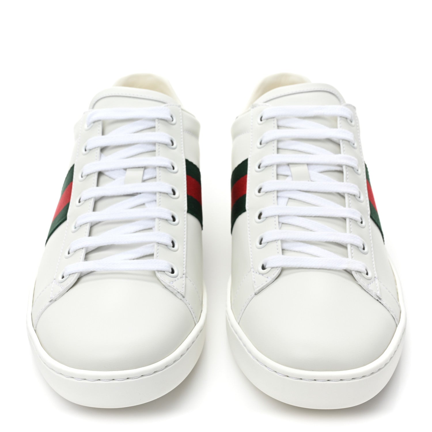 Gucci Calfskin Crocodile Web Womens Ace Sneakers 41 White Green 2 of 10