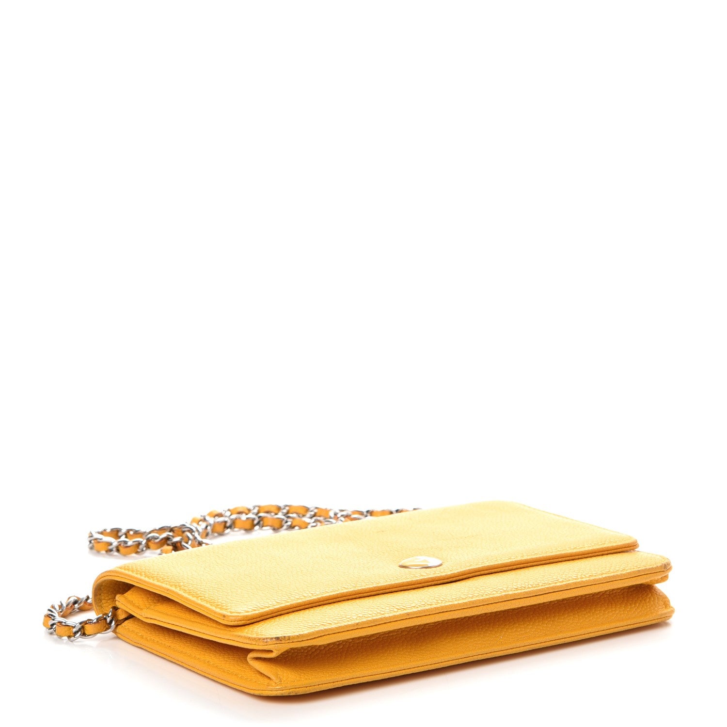 Chanel Caviar Wallet On Chain WOC Yellow 4 of 15