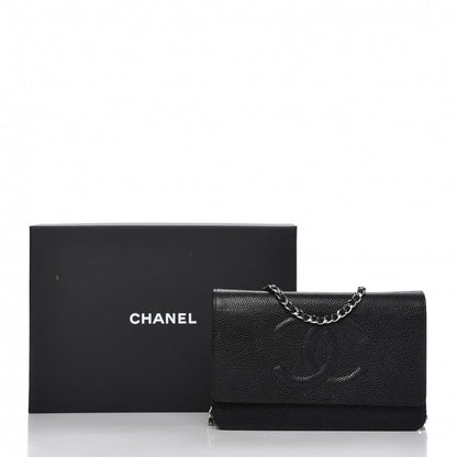 Chanel Caviar Timeless CC Wallet On Chain WOC Black 11 of 11