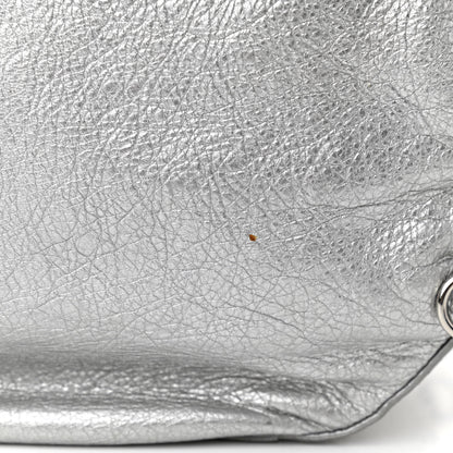 Balenciaga Metallic Agneau Giant 12 Silver Hardware Traveler Convertible Backpack Gris Aluminum 8 of 12
