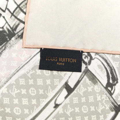 Louis Vuitton Silk Monogram Trunks Square Scarf Rose Poudre 3 of 3