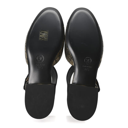 Chanel Laminated Suede Kidskin Grosgrain Quilted Cap Toe Ballerina Flats 36.5 Gold Black 12 of 20