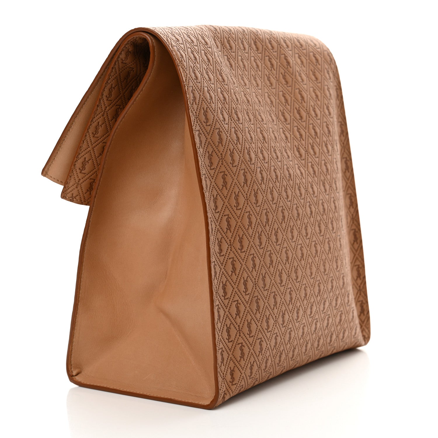 Saint Laurent Calfskin Monogram Deli Paper Bag Vintage Beige 3 of 11