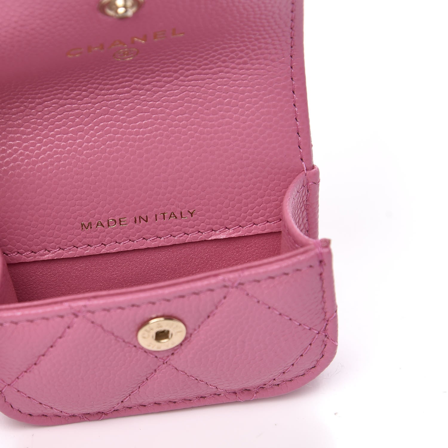 Chanel Caviar Quilted Crystal CC Airpods Pro Case Pink 7 of 9