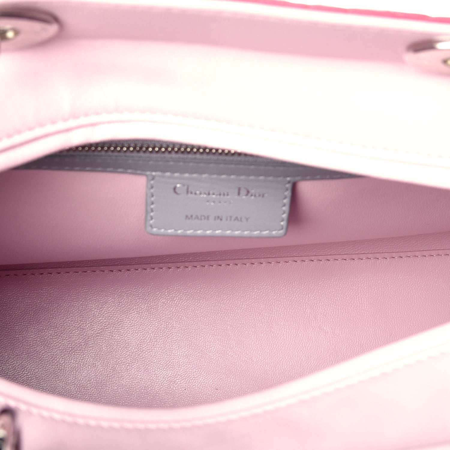 Christian Dior Lambskin Cannage Large Tri-Color Lady Dior Toxic Fuchsia 6 of 10