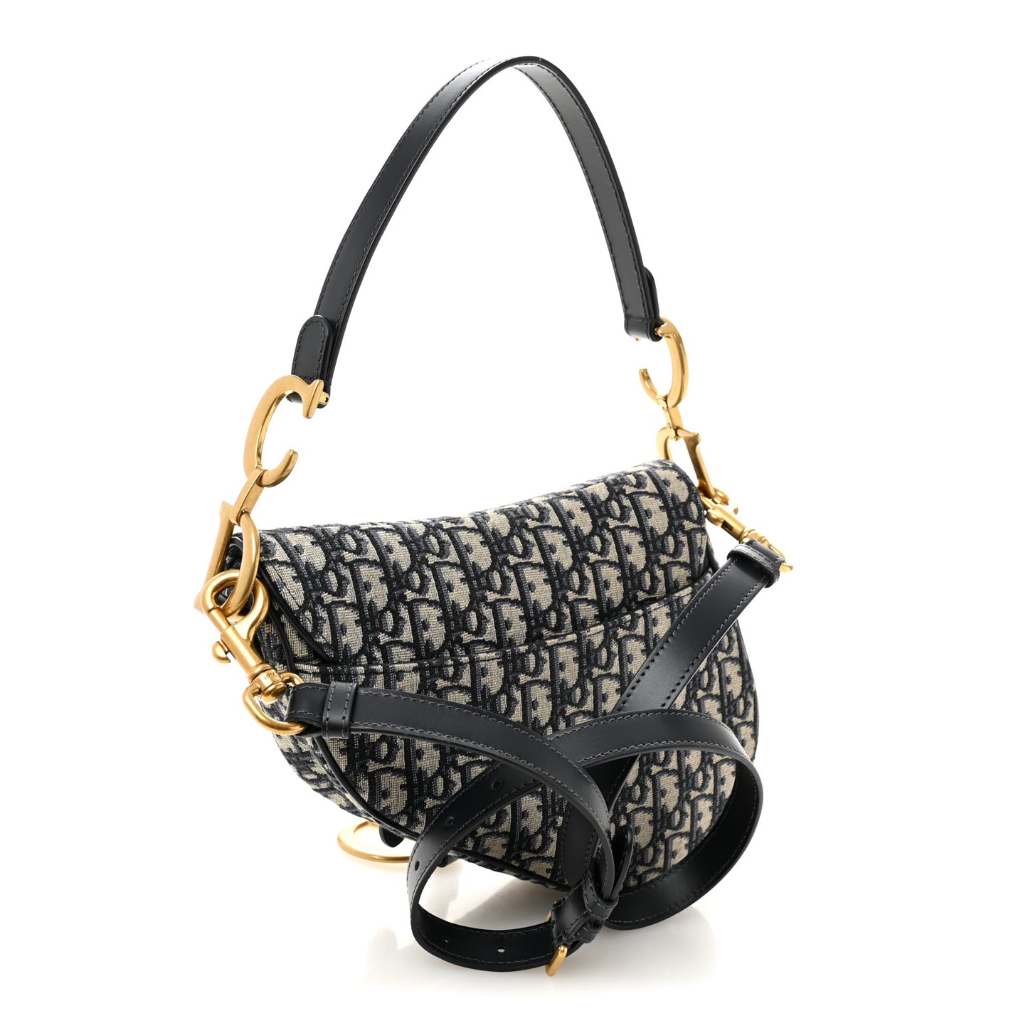 Oblique Saddle Bag With Strap Blue
