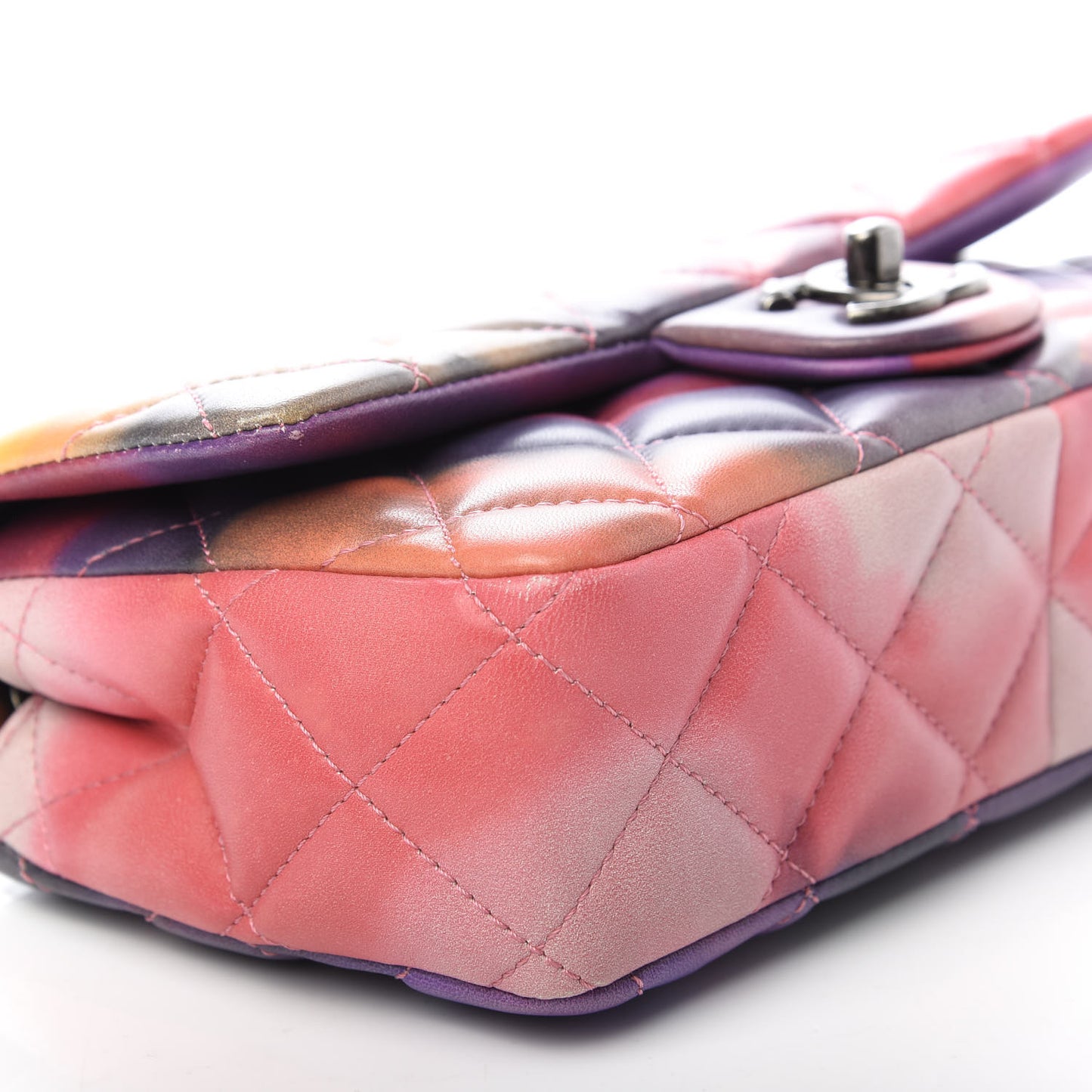 Lambskin Quilted Small Flower Power Flap Multicolor