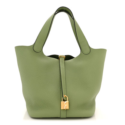 Hermes Taurillon Clemence Picotin Lock 22 MM Vert Criquet 1 of 11