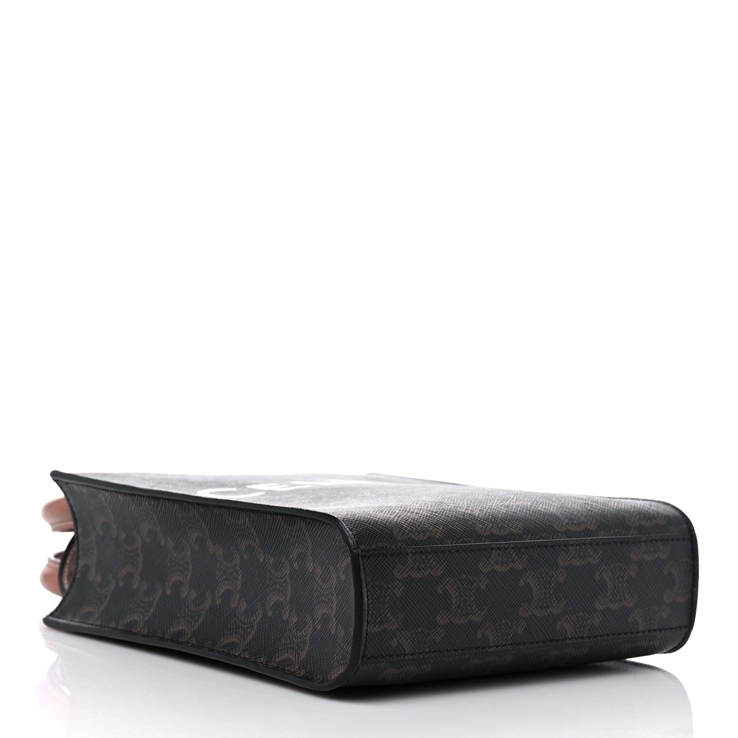 Celine Triomphe Canvas Calfskin Mini Vertical Cabas Tan 4 of 9