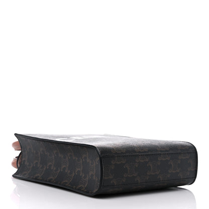 Celine Triomphe Canvas Calfskin Mini Vertical Cabas Tan 4 of 9