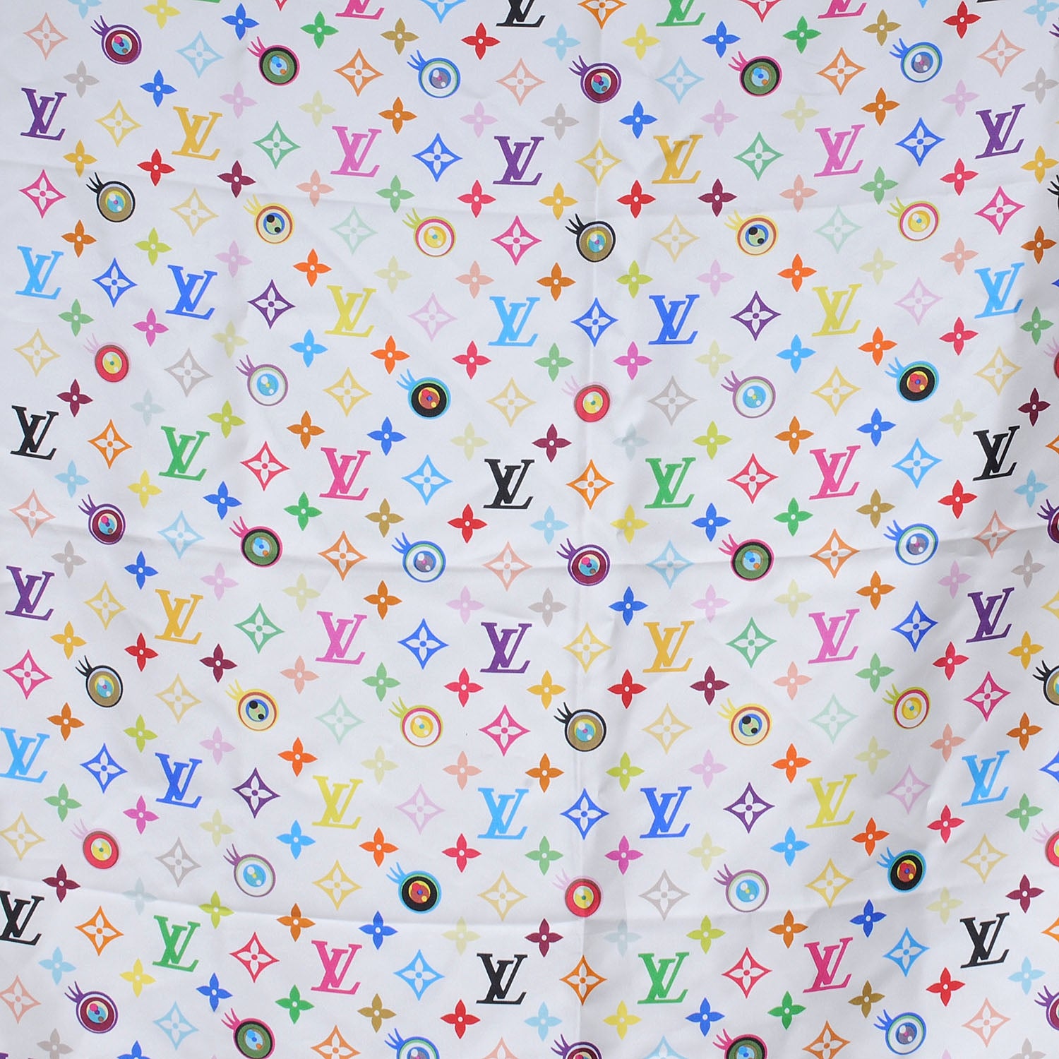 Louis Vuitton Silk Multicolor Eye Love Scarf White 1 of 7