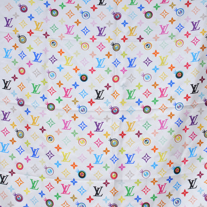 Louis Vuitton Silk Multicolor Eye Love Scarf White 1 of 7