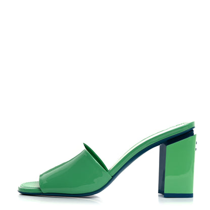Chanel Patent CC Mules 41 Green Turquoise 1 of 9