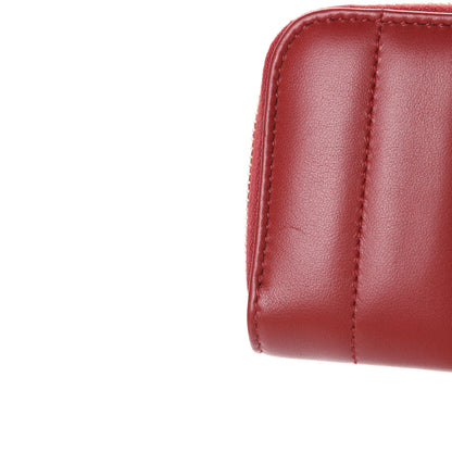 Saint Laurent Lambskin Matelasse Monogram Vicky Zip Around Card Holder Rouge Eros 8 of 9
