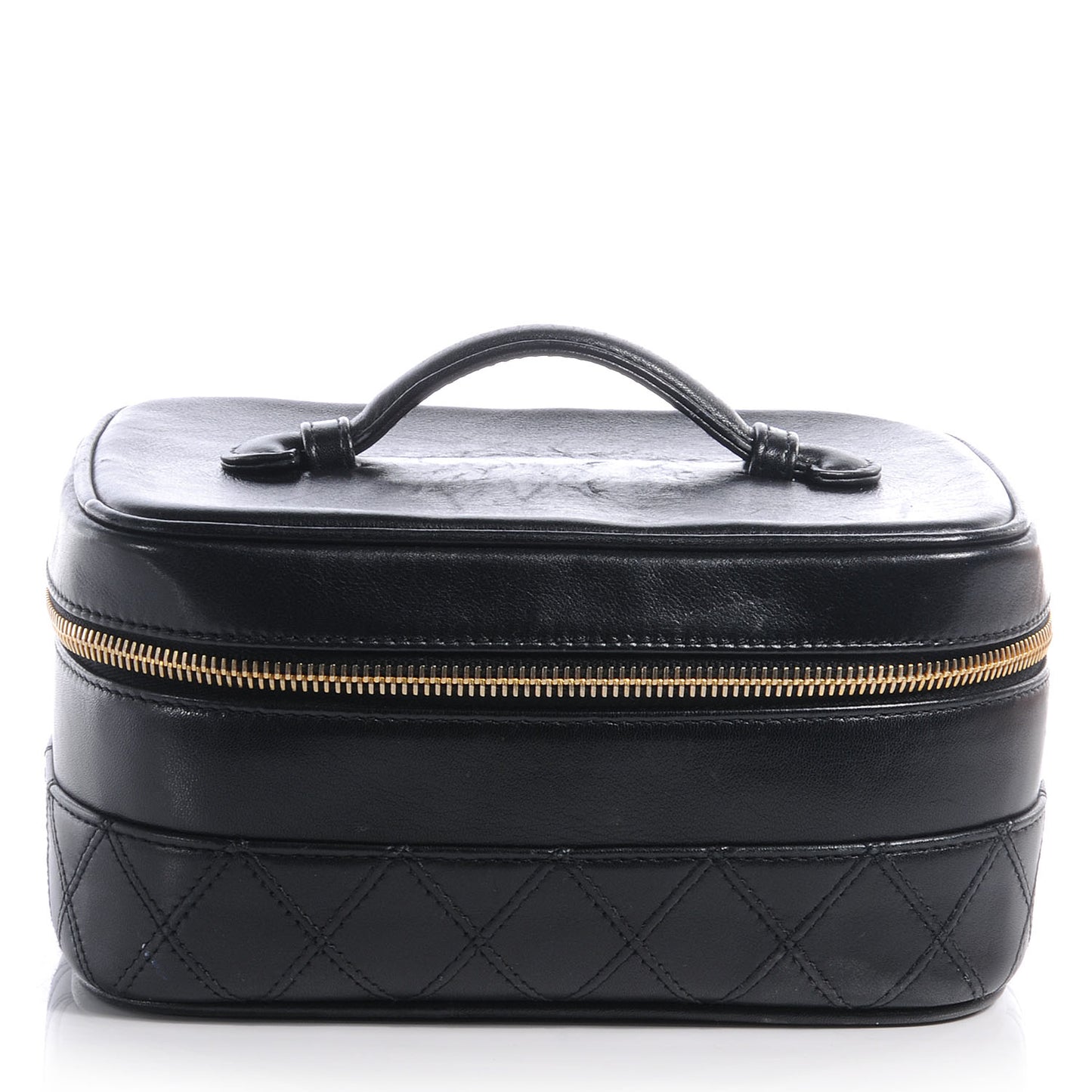 Lambskin Vanity Cosmetic Bag Black
