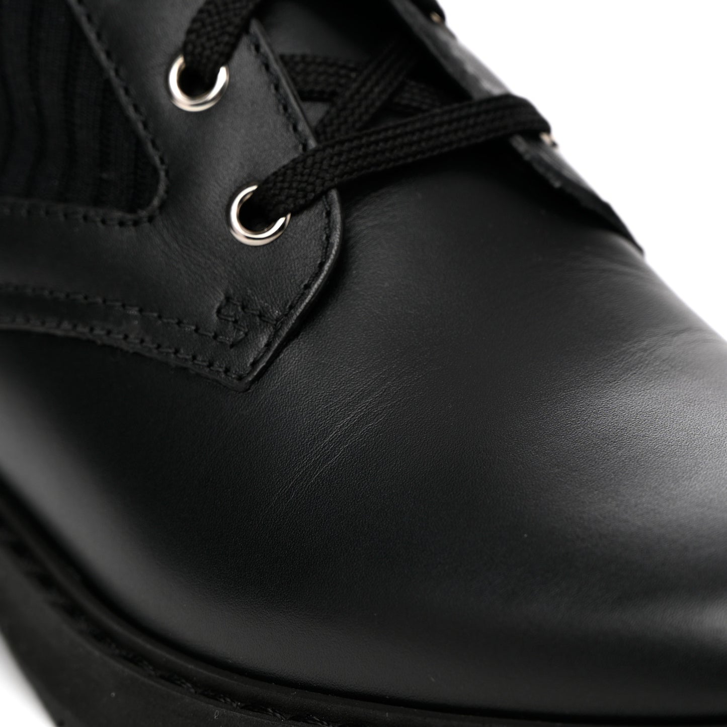 Calfskin Stretch Fabric Rockoko Biker Boots 40 Tobacco Black Marino