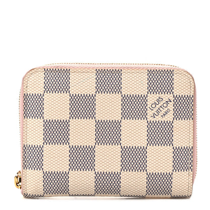 Louis Vuitton Damier Azur Zippy Coin Purse Rose Ballerine 1 of 7