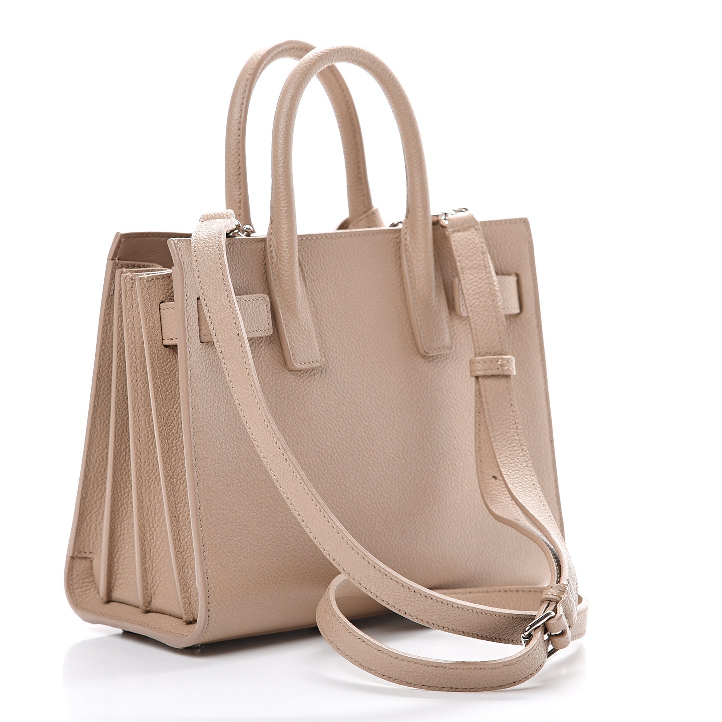 Grained Calfskin Nano Sac De Jour Beige