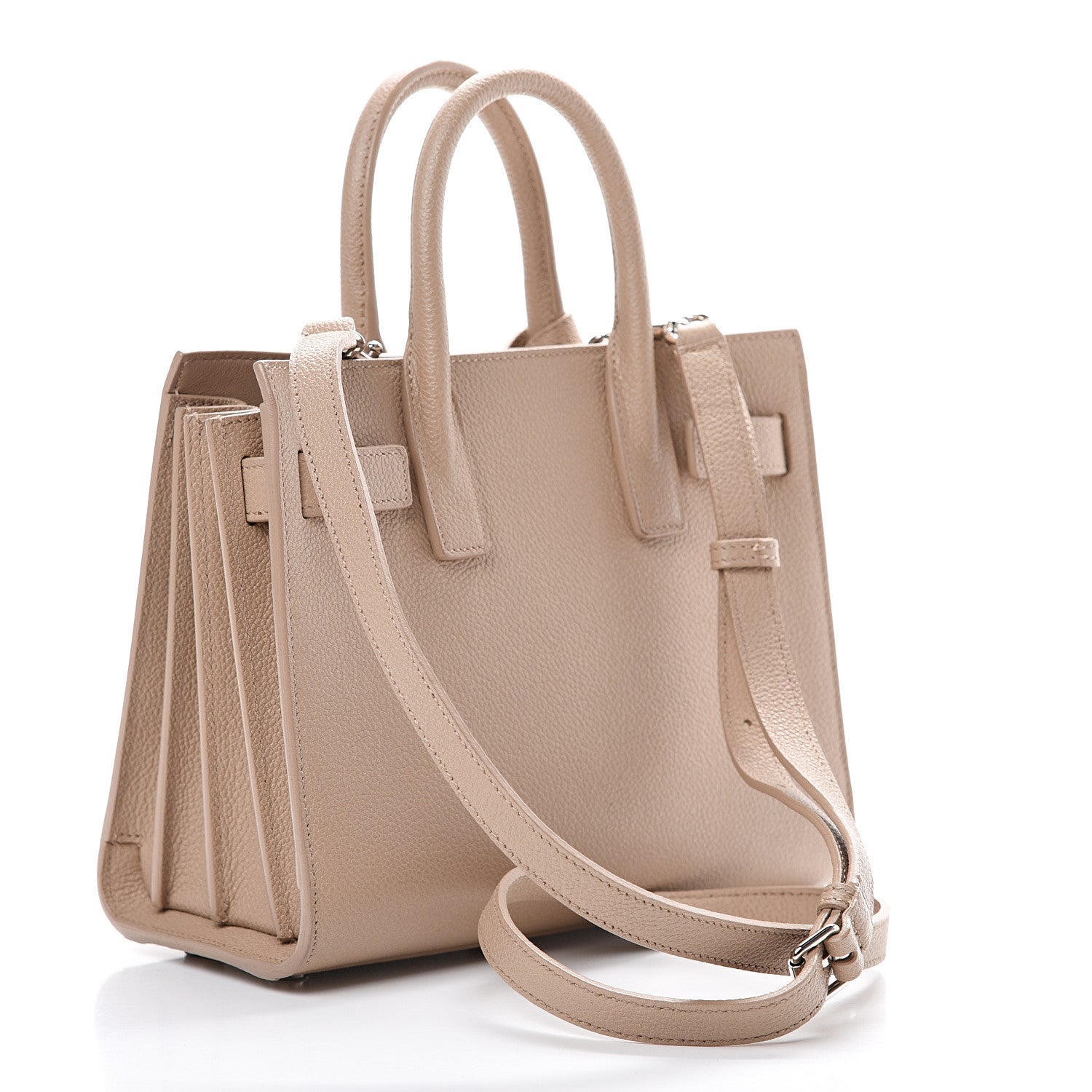 Saint Laurent Grained Calfskin Nano Sac De Jour Beige 2 of 15
