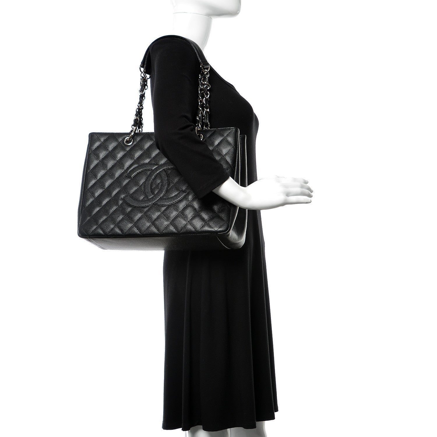 Chanel Caviar Quilted Grand Shopping Tote GST Black 2 of 10