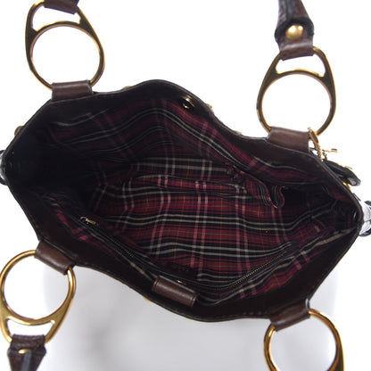 Gucci Crystal Monogram Fringe Babouska Satchel Brown 5 of 7