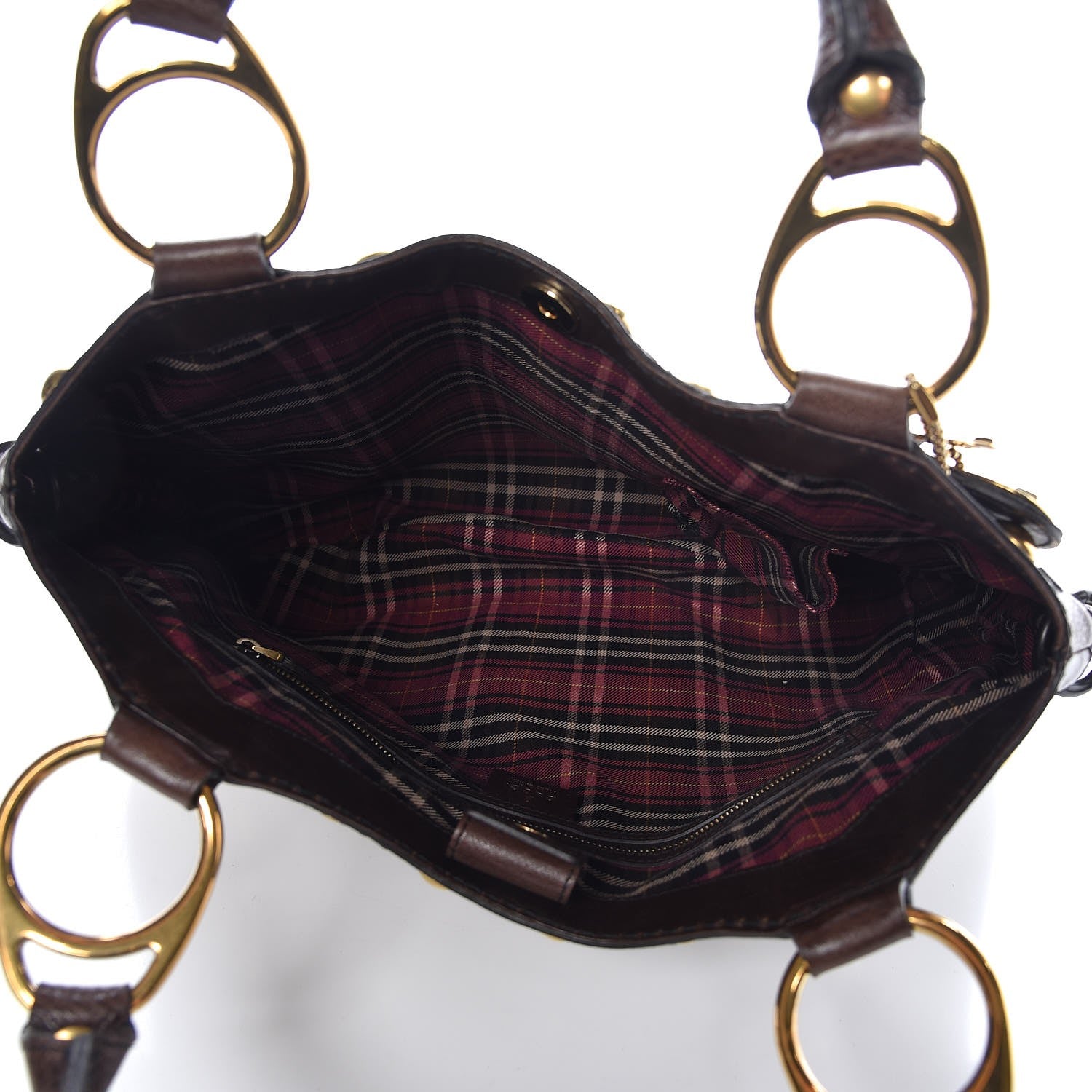Gucci Crystal Monogram Fringe Babouska Satchel Brown 5 of 7