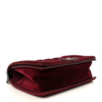 Chanel Velvet Tweed Quilted Medium Boy Flap Burgundy 4 of 10
