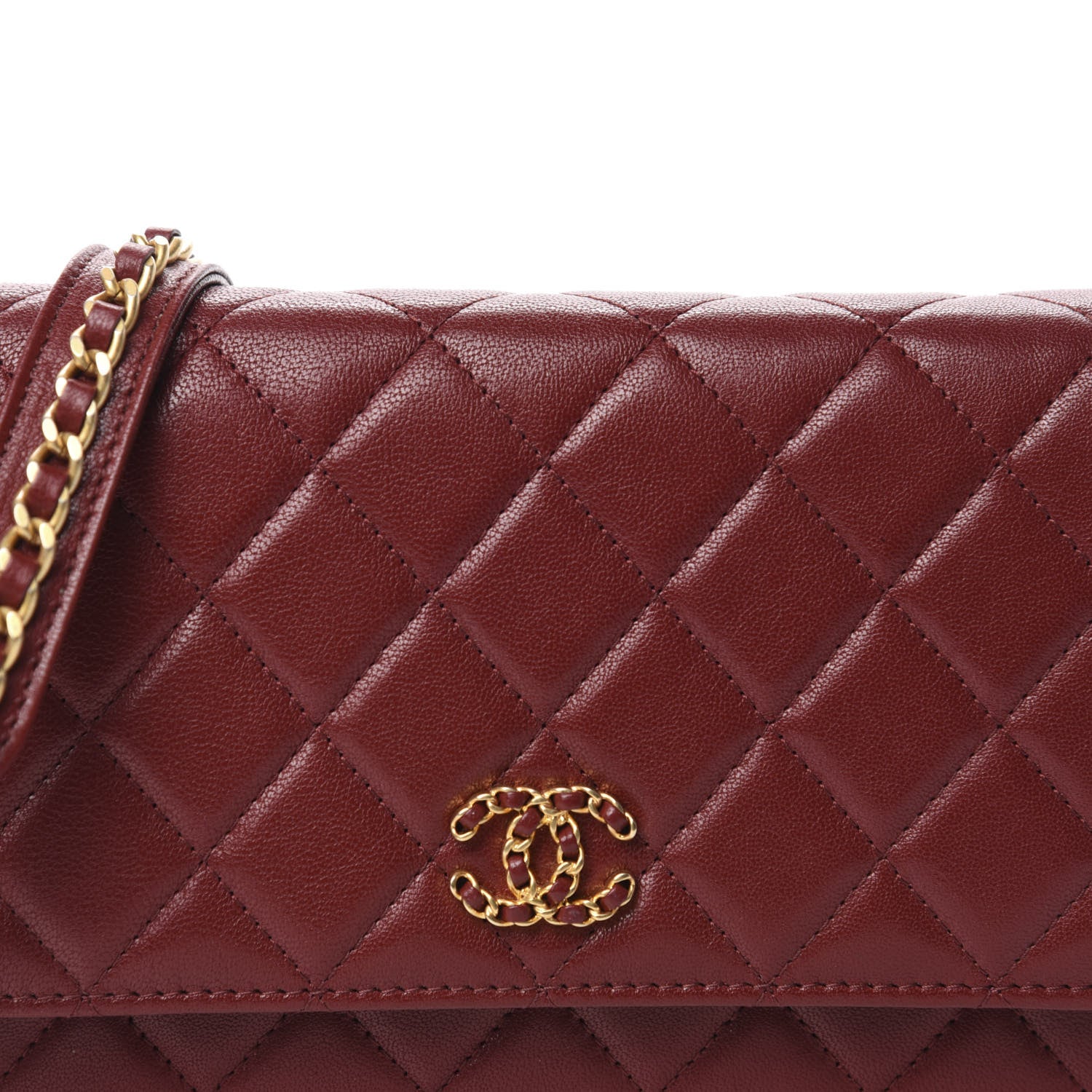Chanel Lambskin Quilted Infinity Wallet On Chain WOC Burgundy 11 of 12