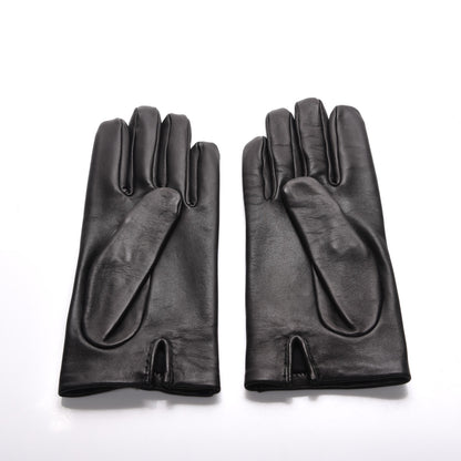Hermes Lambskin Icone Gloves 8 Black 2 of 6